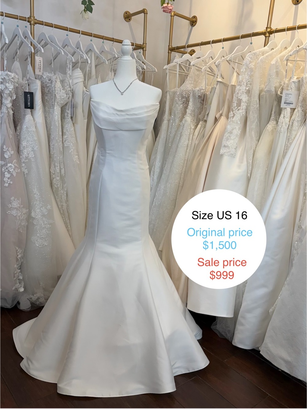 Oxford Elegant Off-Shoulder White Mermaid Wedding Gown